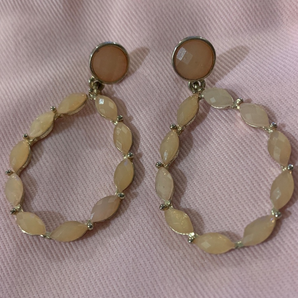 Elegant Peach Dangle Earrings